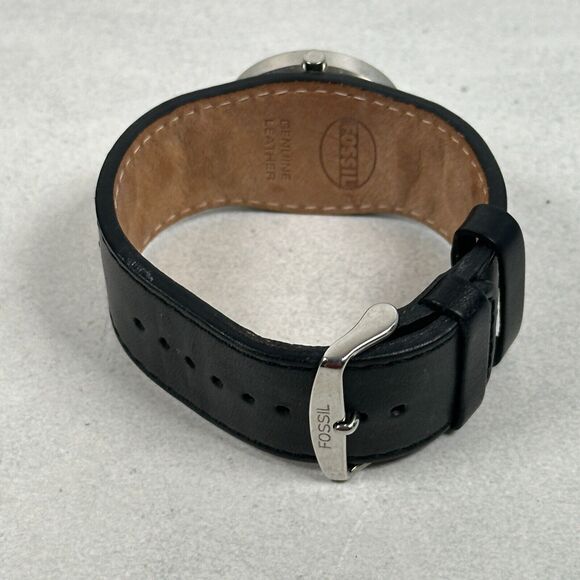 Fossil Watch Womens 31mm Date Floral Embroidered Band Silver Tone New Battery - Picture 7 of 11